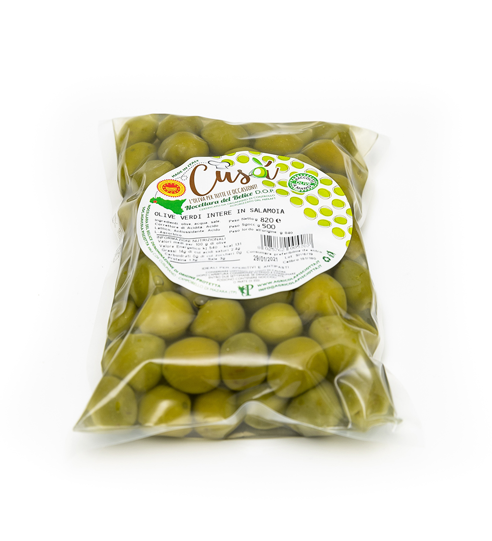 Green olives in brine Nocellara del Belice - bucket or pouche  Image