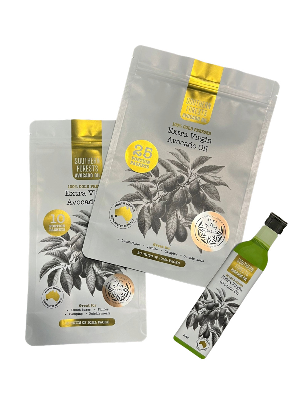 Extra Virgin Avocado Oil - 10ml Sachet - Individual, 10 Pack, 25 Pack Image