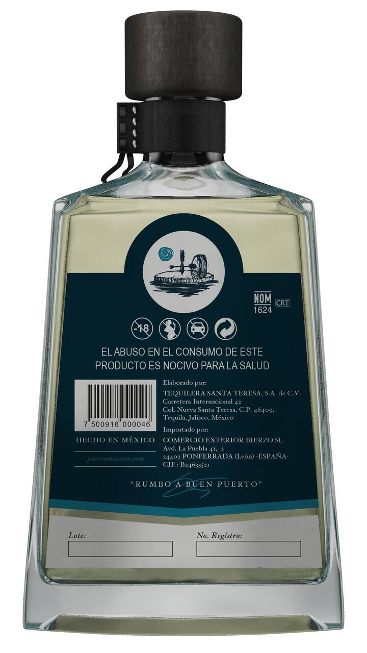 テキーラ「プエルト・マエストロ」100%アガベ　レポサド　700ml　アルコール分40%（Alc. Vol.） イメージ