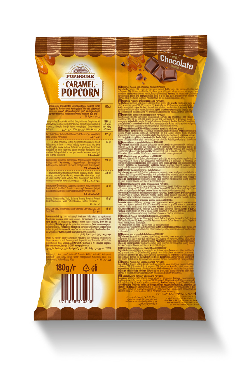 Caramel popcorn with chocolate taste POPHOUSE Image
