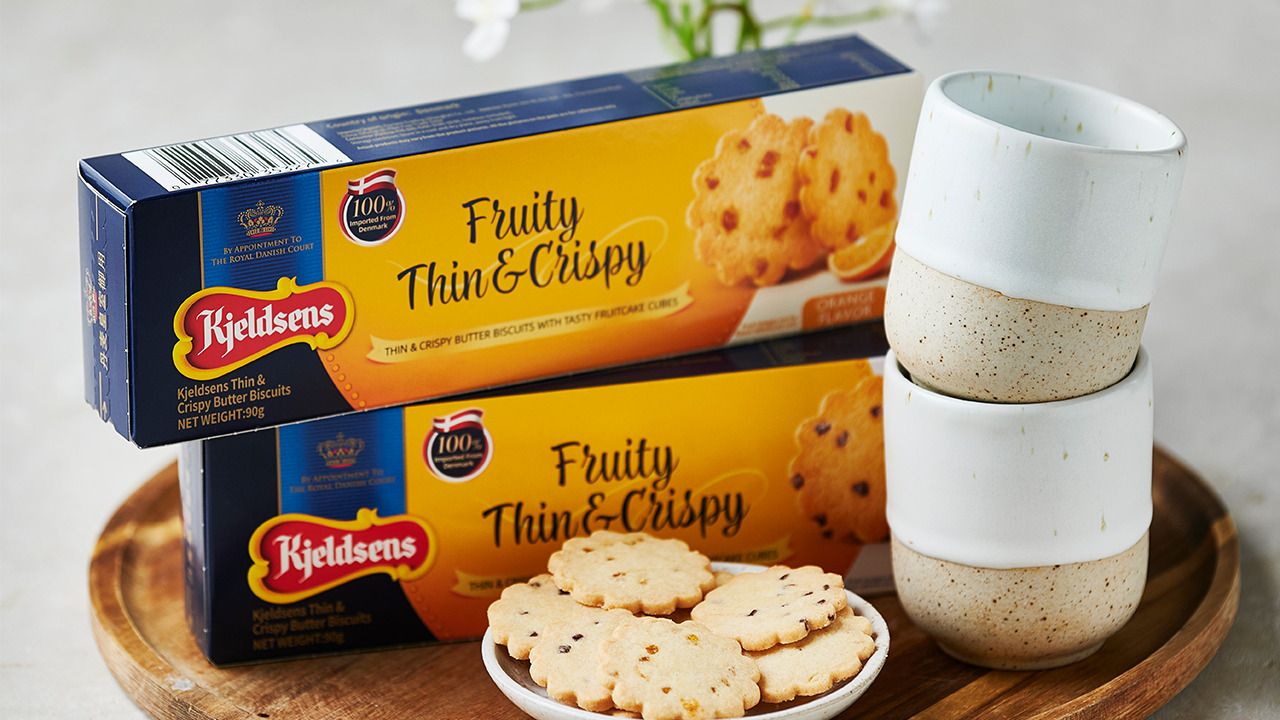 Kjeldsens Fruity Thin & Crispy 90g - Orange Flavour イメージ