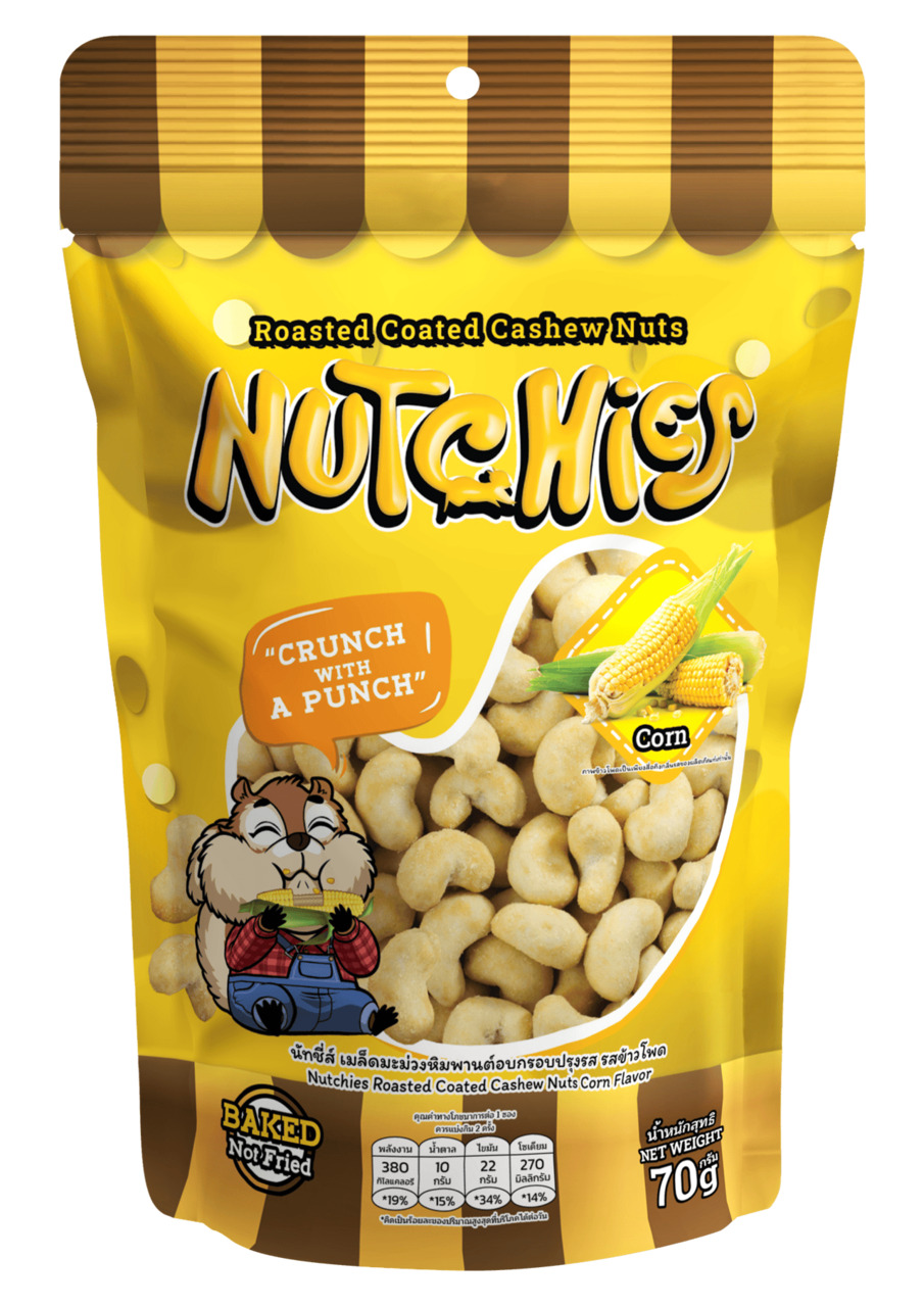 Nutchies Roasted Coated Cashew Nuts Corn Flavour Image