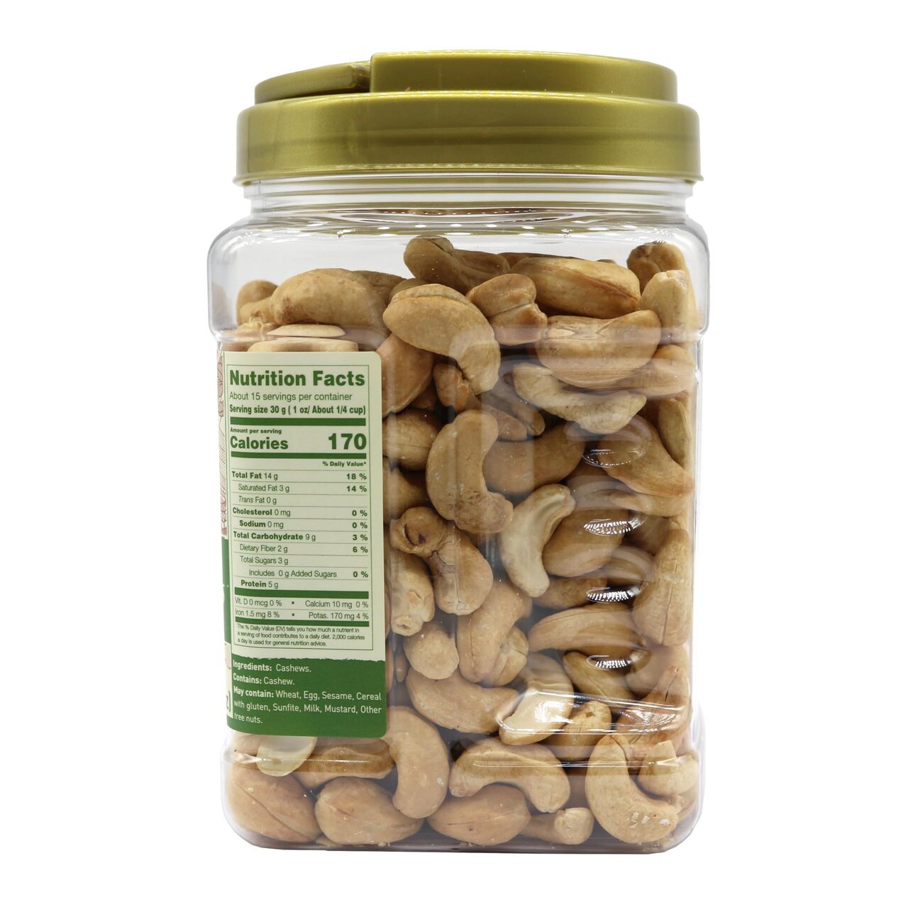 LAFOOCO UNSALTED DRY ROASTED CASHEWS 450G/ JAR Image