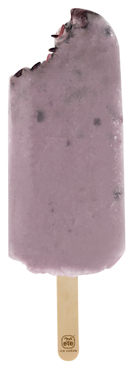 Coconut milk ice cream mixed with black sticky rice and taro Image