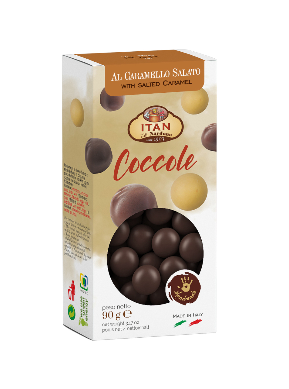 COCCOLE SOFT WHITE NOUGAT DRAGEES COVERED WITH CHOCOLATE  Image