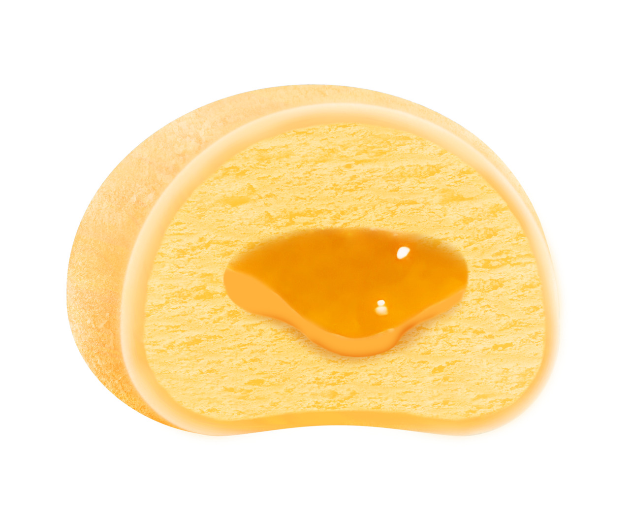 Mochi filled with mango mixed ice confection and mango filling Image