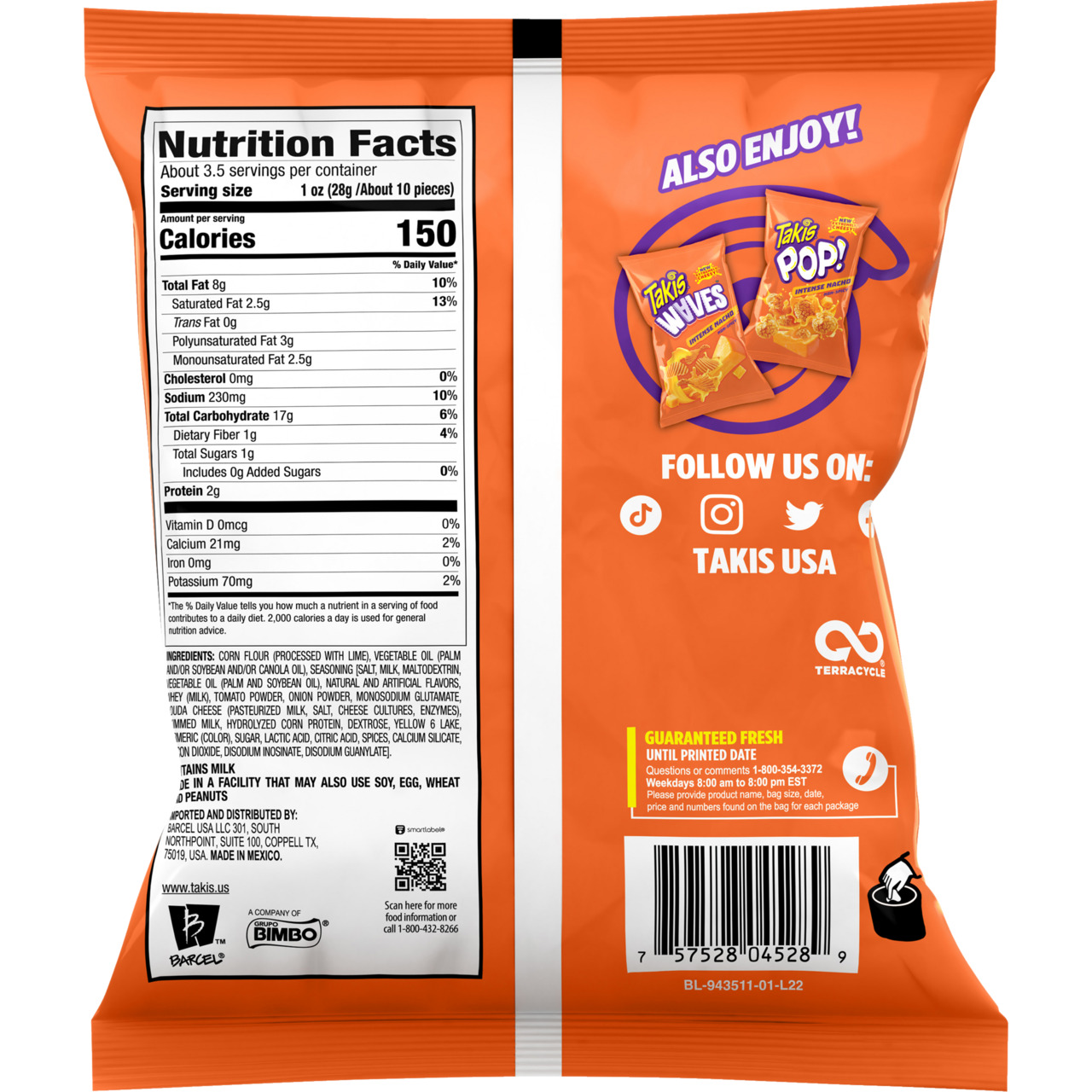 Takis Intense Nacho rolled tortilla chips Image