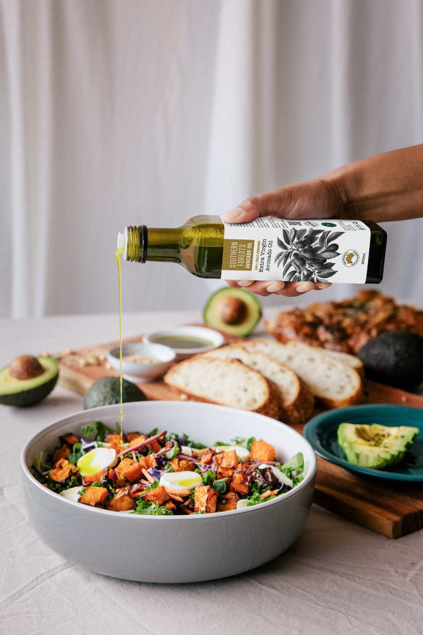 Extra Virgin Avocado Oil - 250ml Bottle - Square Glass Marasca Oil Bottle Image