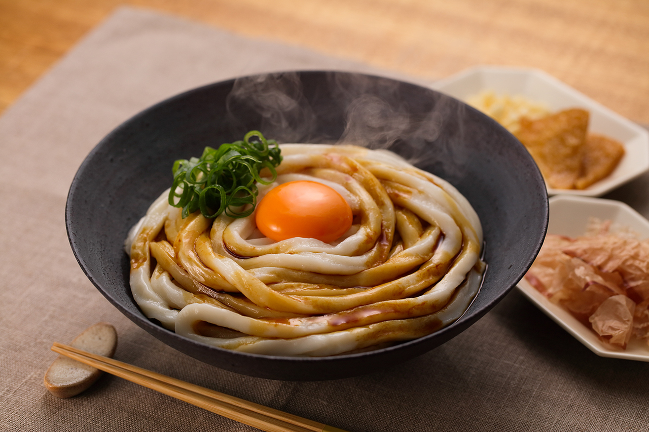 Handmade style Ise Udon with no food coloring sauce Image