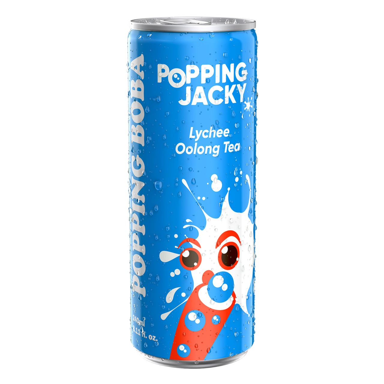 Lychee green tea drink with popping boba Image