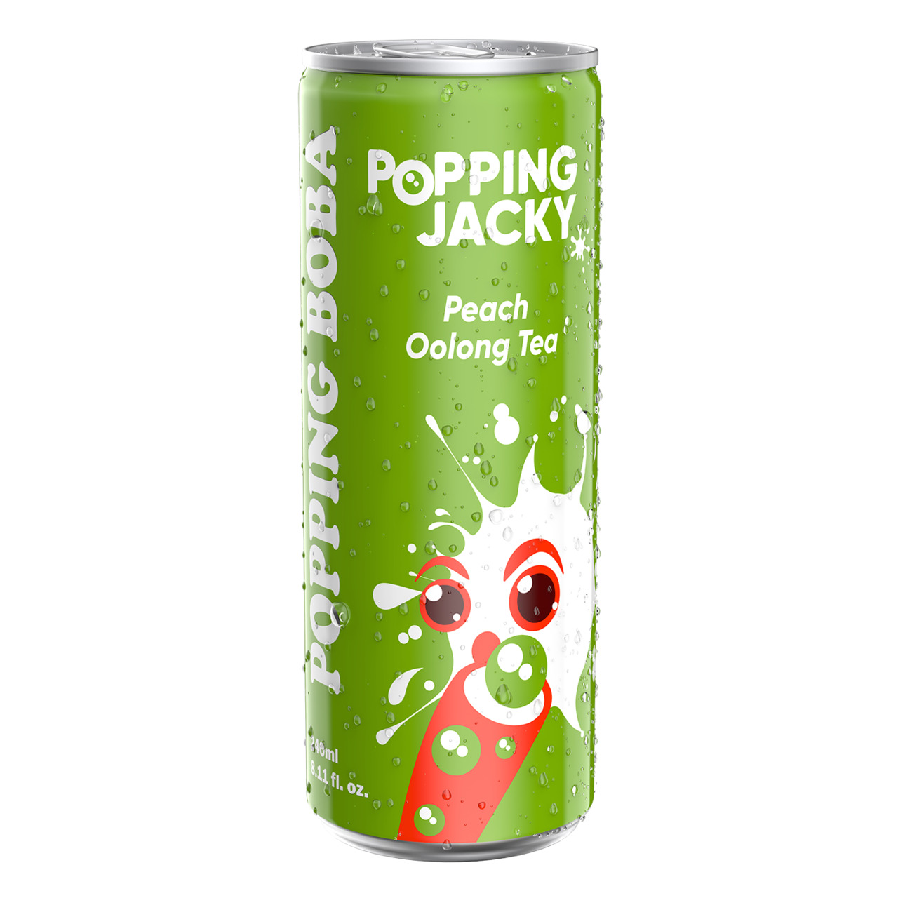 Peach oolong tea drink with popping Boba Image
