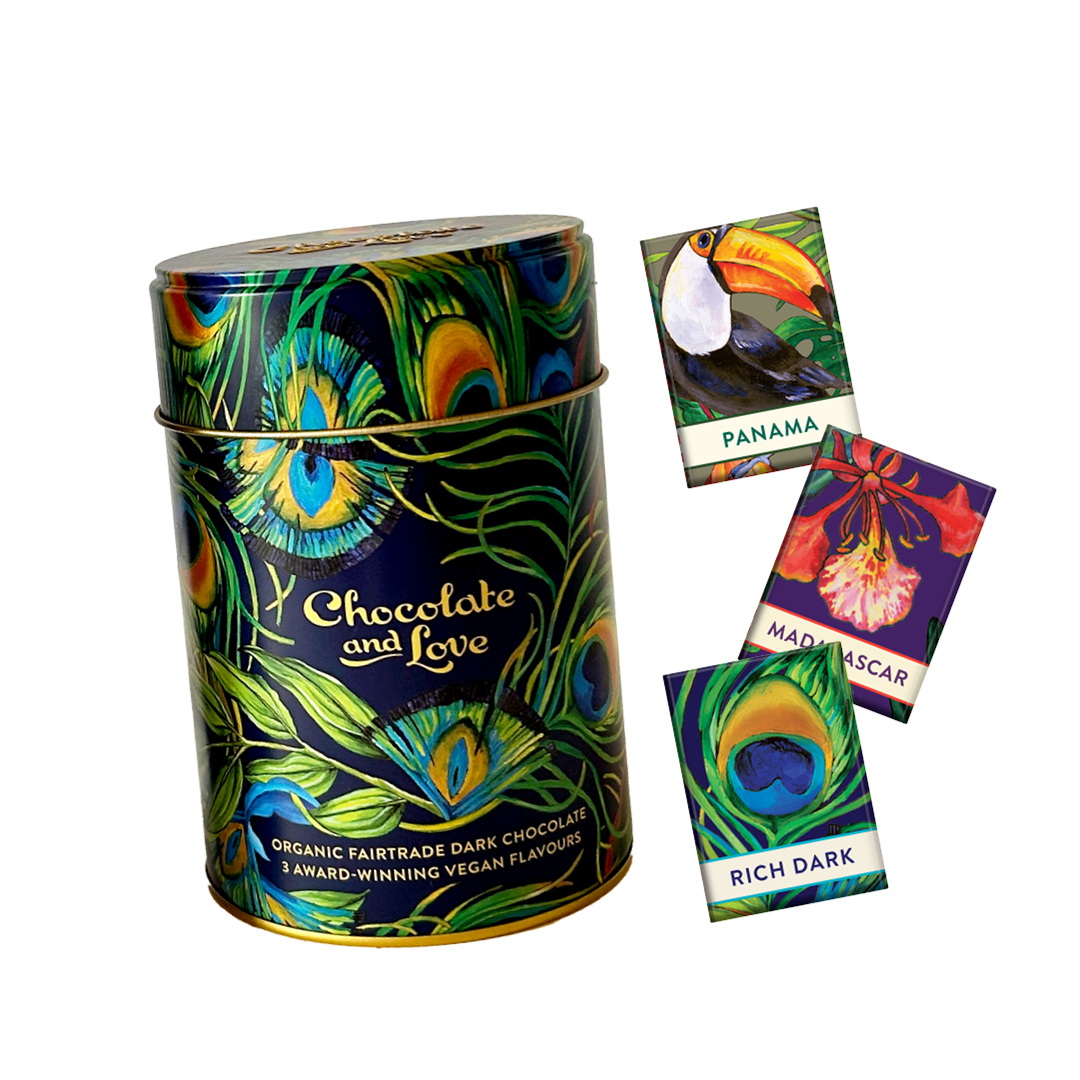 Chocolate and Love - Tins - 2 tins with organic & Fairtrade chocolate napolitains Image