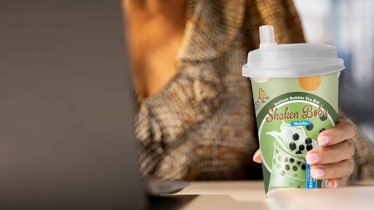 Instant Bubble Tea In Cup Image
