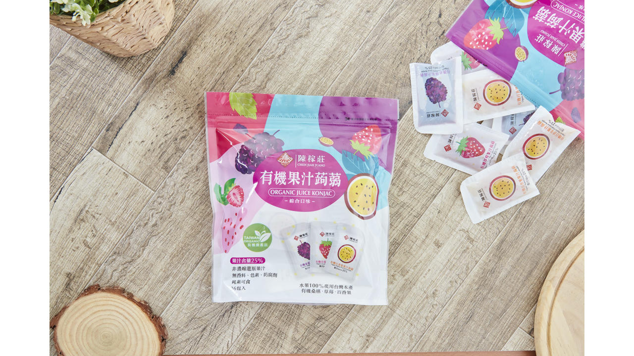 Organic Juice Konjac - Mixed Flavors (Mulberry, Strawberry, Passion Fruit) Image