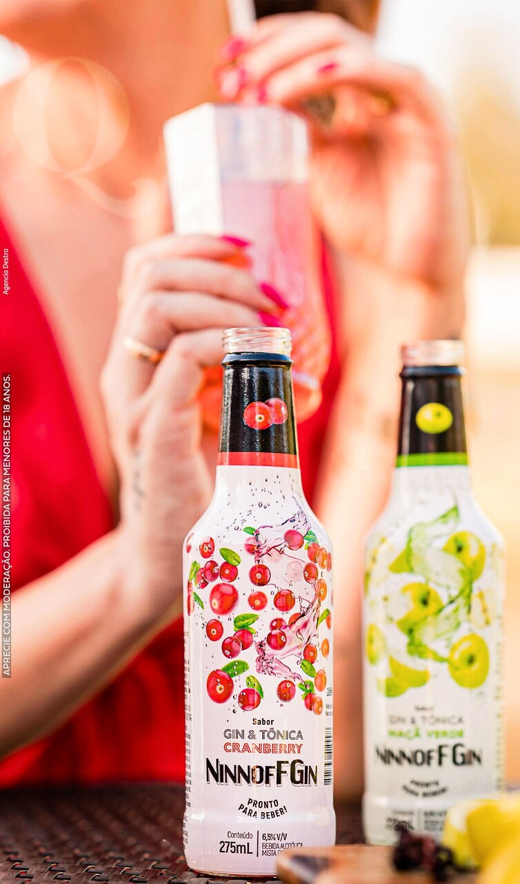 NINNOFFGIN Dry Gin, Gin Appetizer, Gin-Based Drinks, Ready to Drink (RTD) Ice Cocktail with Gin, Tonic Water and Fruits (Carbonated) イメージ