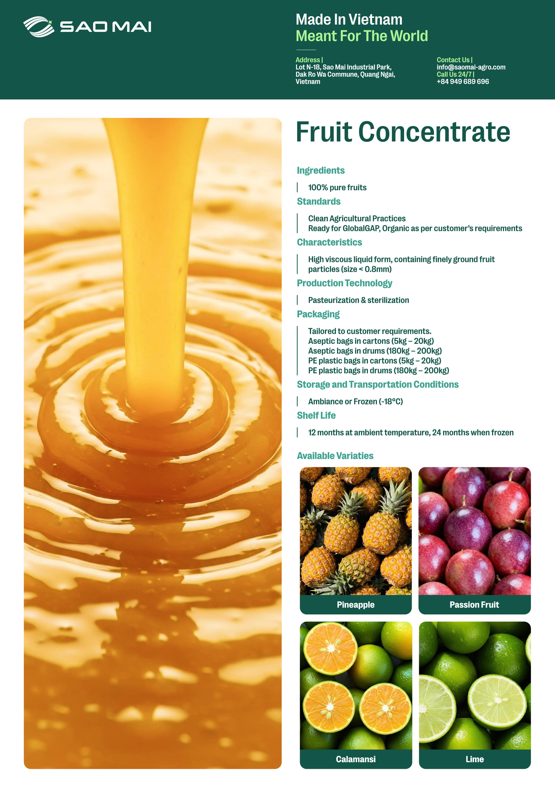 冷凍フルーツ濃縮物 イメージ