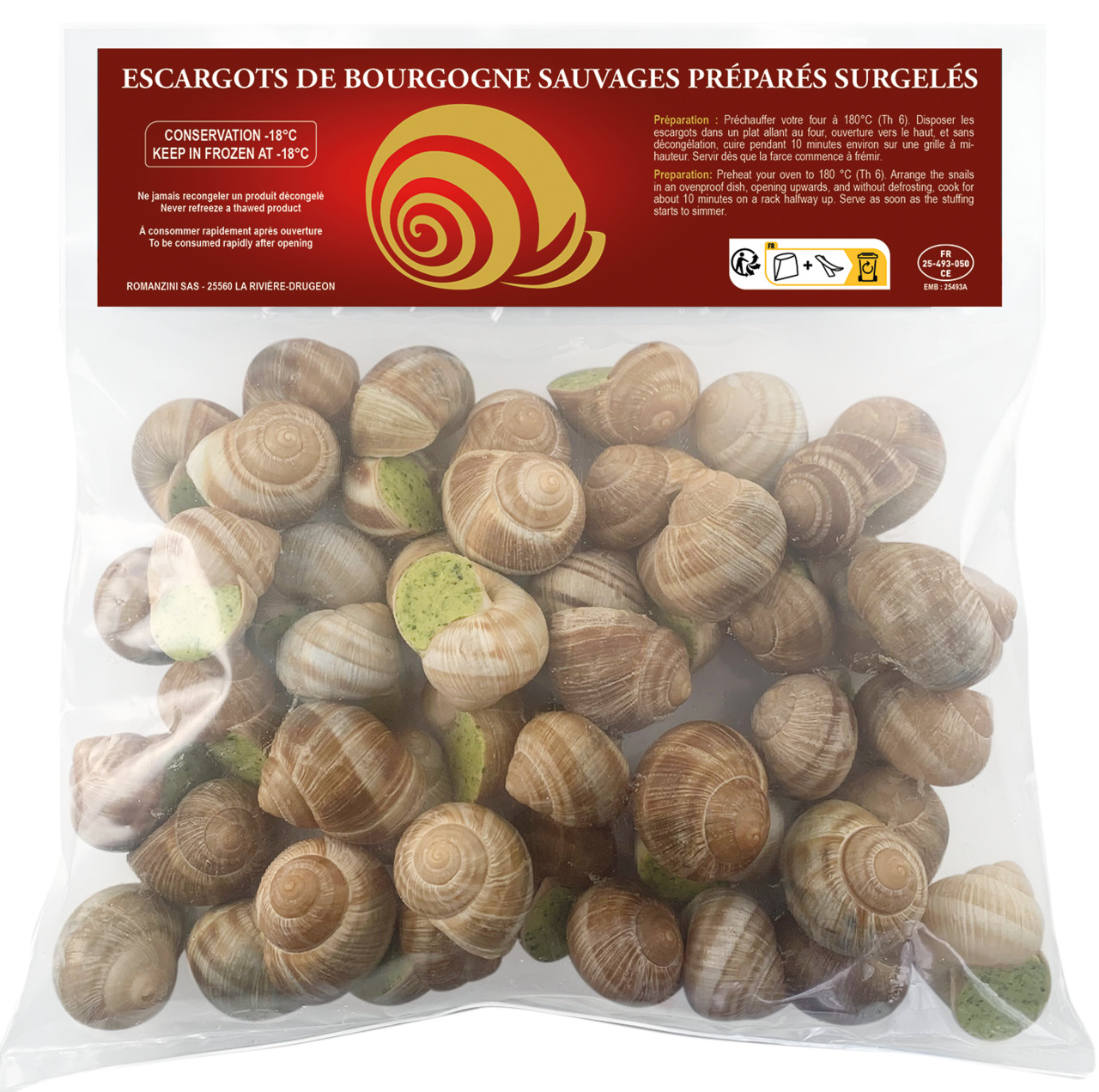 Cooked prepared frozen snails Image