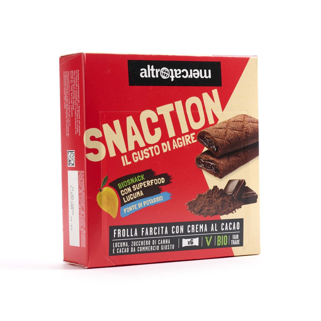 Dark shortcrust biscuit filled with cocoa and hazelnut cream. Pack of 6 bars (25 g each) Image