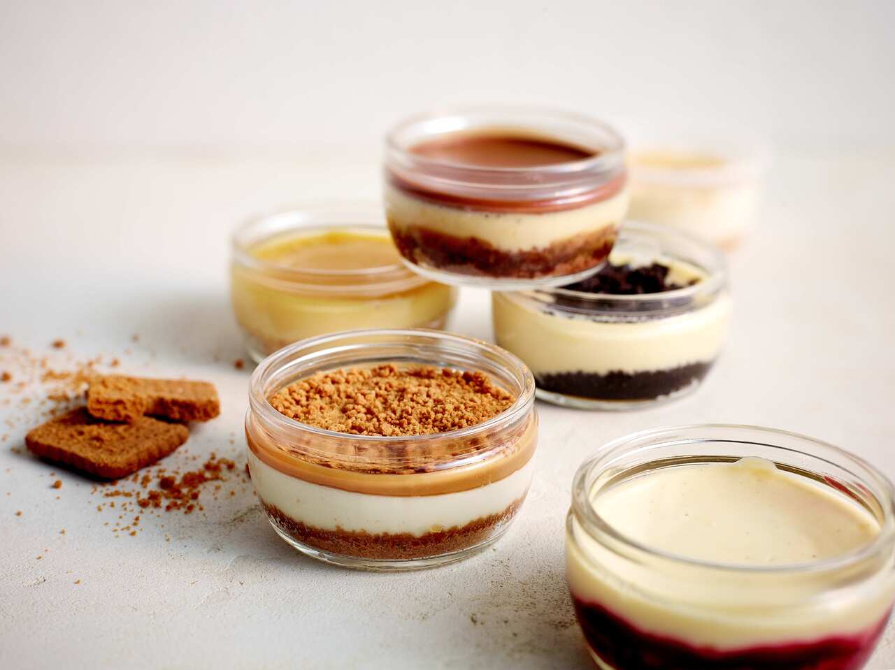 Cheesecakes desserts (Lemon Cheesecake, Salted Caramel Cheesecake and New York Cheesecake) Image