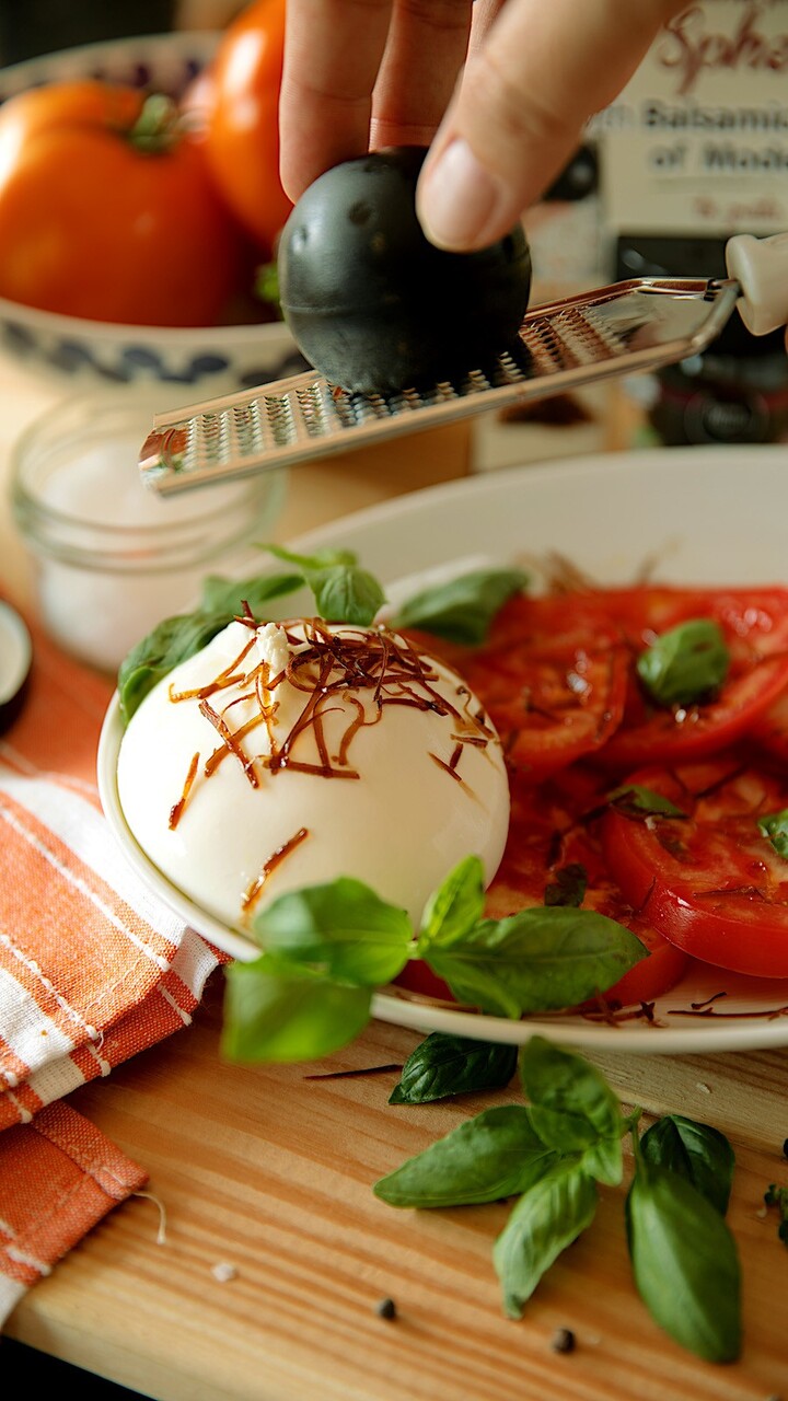 Sphere with Balsamic Vinegar of Modena PGI to grate Image