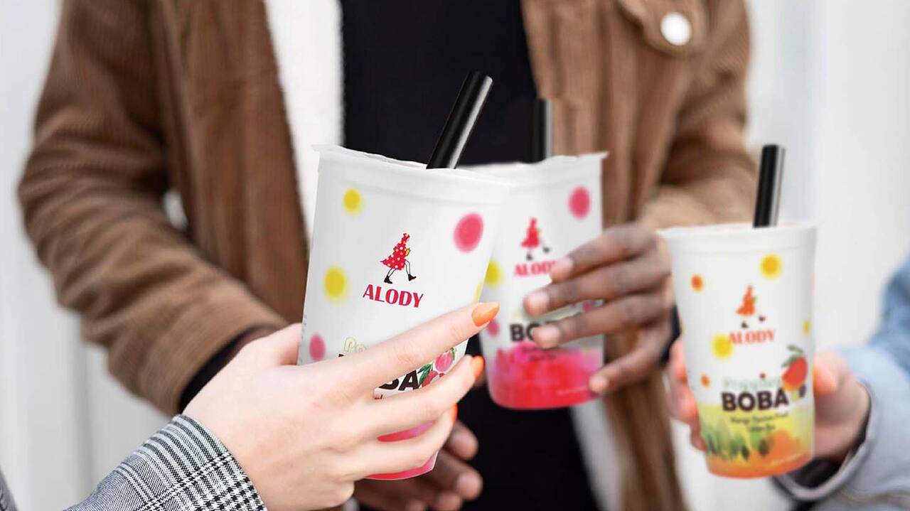 Popping bubble Tea In Cup Image