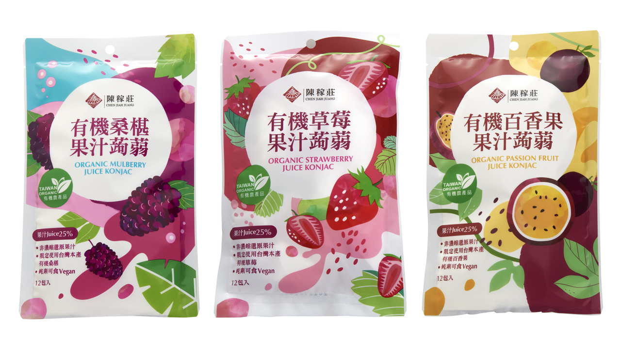 Organic Juice Konjac - Mixed Flavors (Mulberry, Strawberry, Passion Fruit) Image