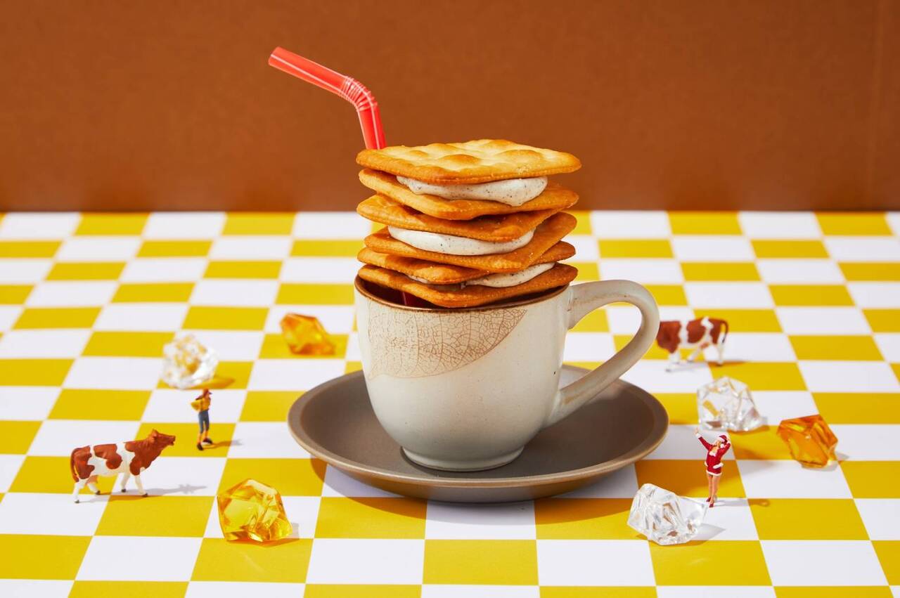 ミルクヌガークラッカー、ミルクティーヌガークラッカー、コーヒーヌガークラッカー イメージ