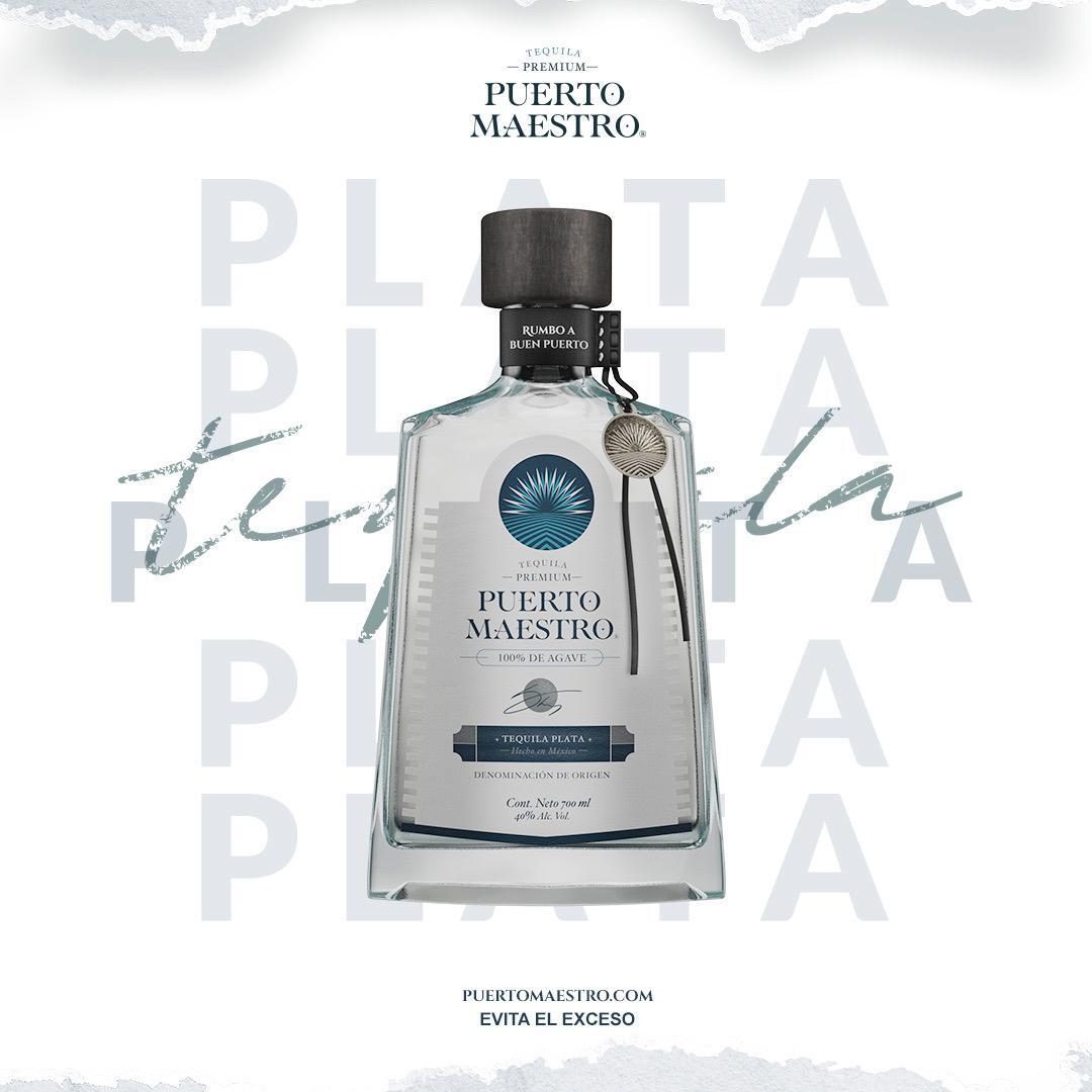 テキーラ「プエルト・マエストロ」100%アガベ　プラタ（ブランコ）　700ml　アルコール分40%（Alc. Vol.） イメージ