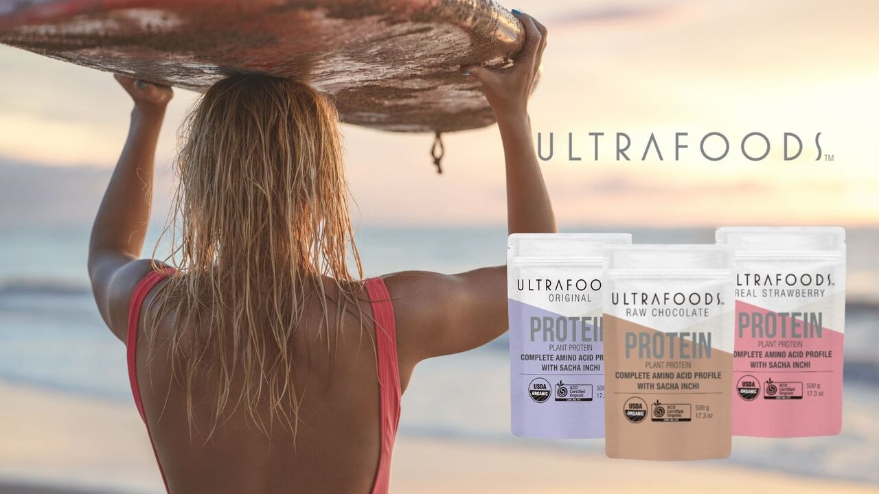 Ultrafoods 植物性プロテイン　オリジナル、リアルストロベリー、ローチョコレート イメージ