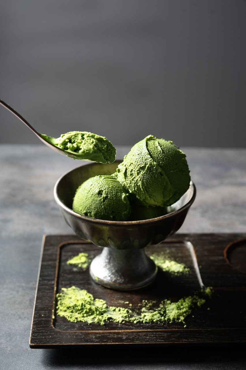 Tea shop-made, fragrant tea leaf gelato Image