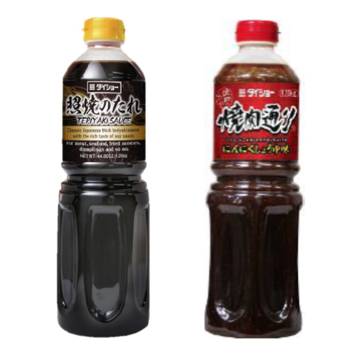 リッターボトルたれシリーズ（うなぎ蒲焼のたれ、わさびドレッシング、わさびステーキソース、照焼のたれ、焼肉通り にんにく醤油） イメージ