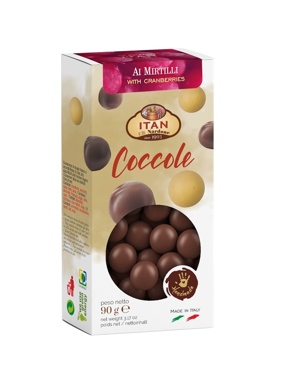 COCCOLE SOFT WHITE NOUGAT DRAGEES COVERED WITH CHOCOLATE  Image