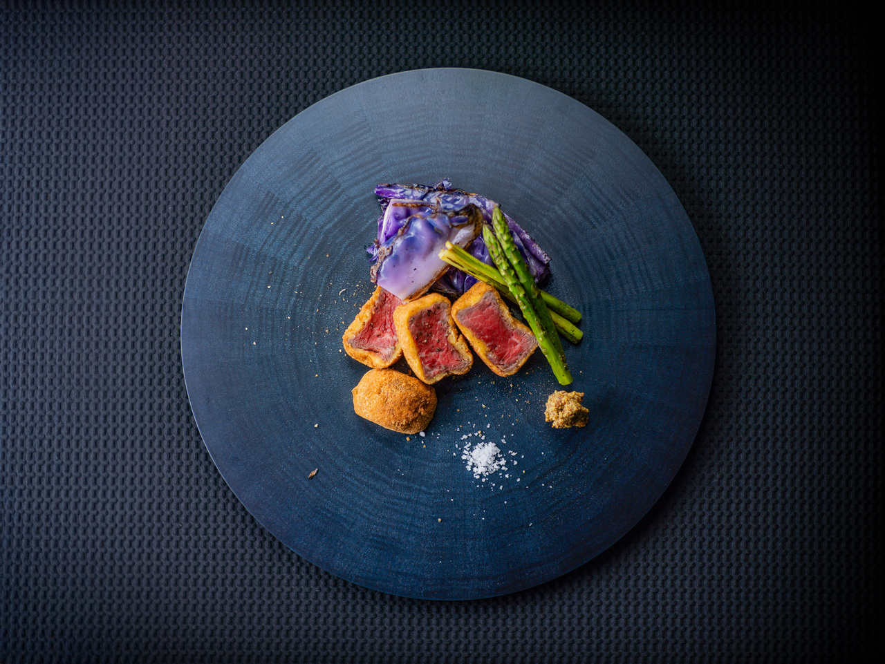 木製プレート　RAYS PLATE ROUND L 藍漆 Image