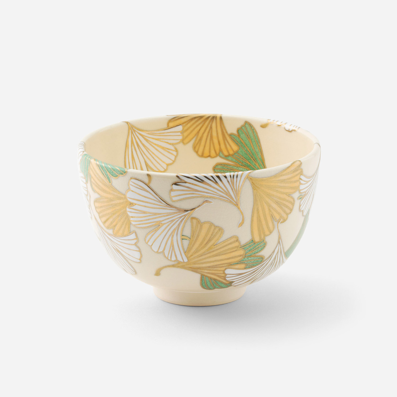 抹茶碗　かより　金彩銀杏 Image