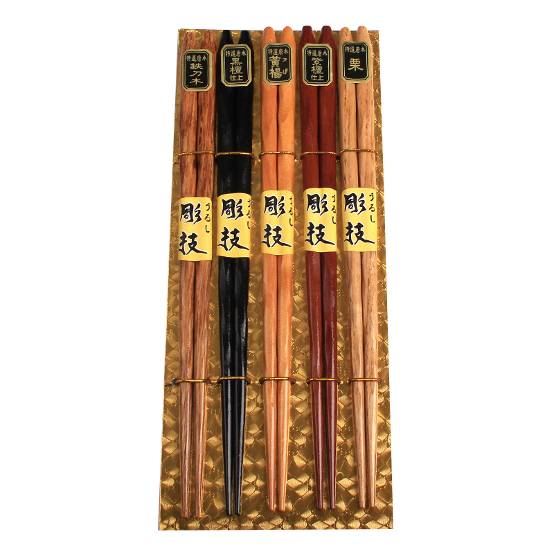 木製   六角箸 ハ角箸　五膳セット　食洗機対応箸 Image