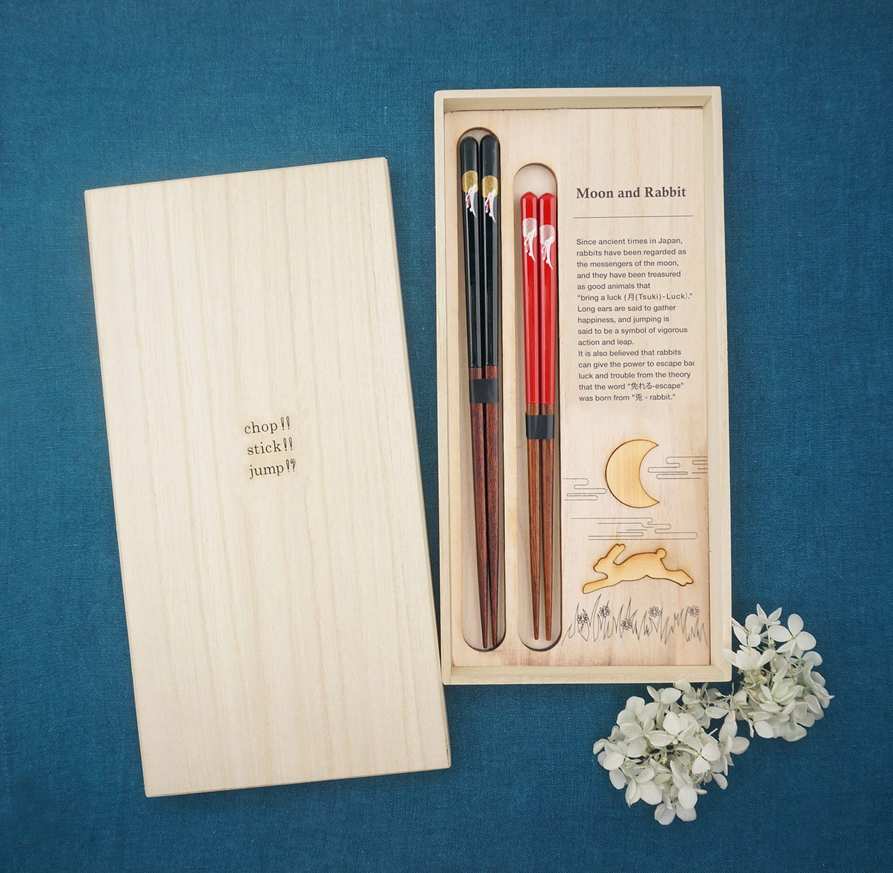 Hyozaemon Chopsticks & Chopstick Rest Set “Shiawase no Shiro Usagi” Image
