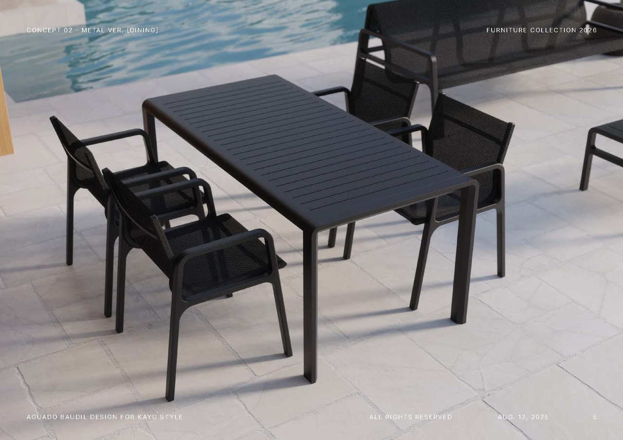 PALEM RECT DINING TABLE -Metal ver. イメージ