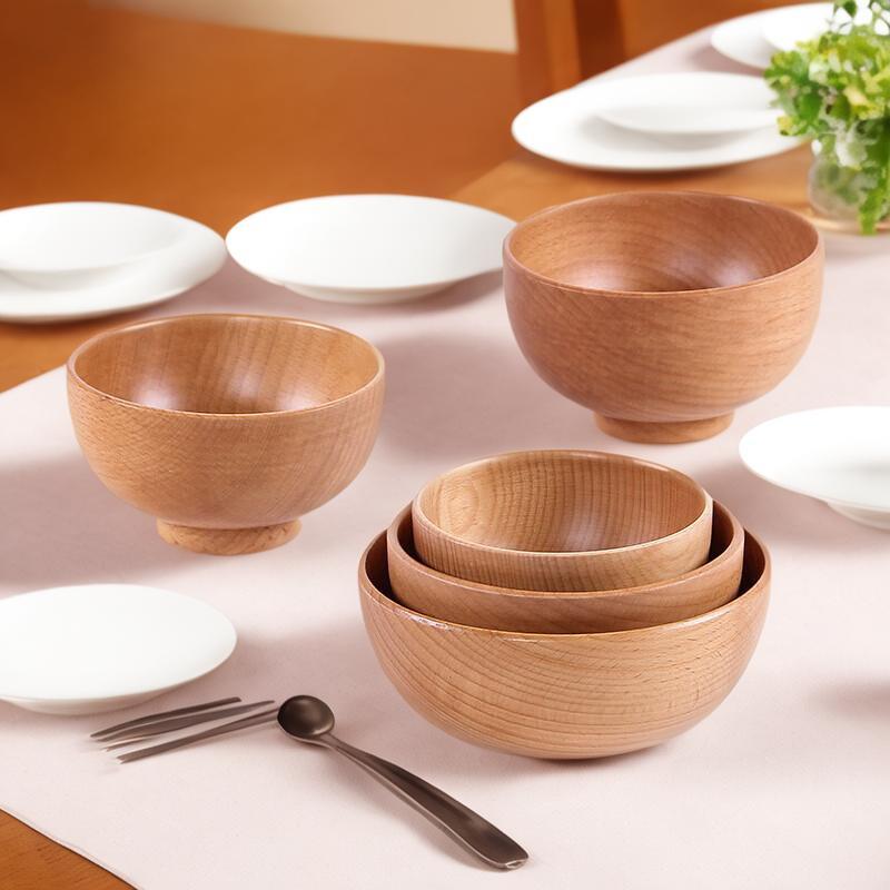 木製　木目　ナチュラル　汁椀　食器洗浄機対応 イメージ