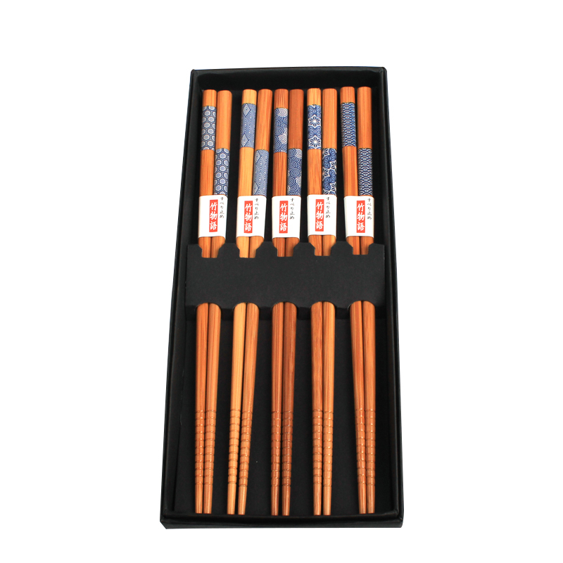 木製   六角箸 ハ角箸　五膳セット　食洗機対応箸 イメージ