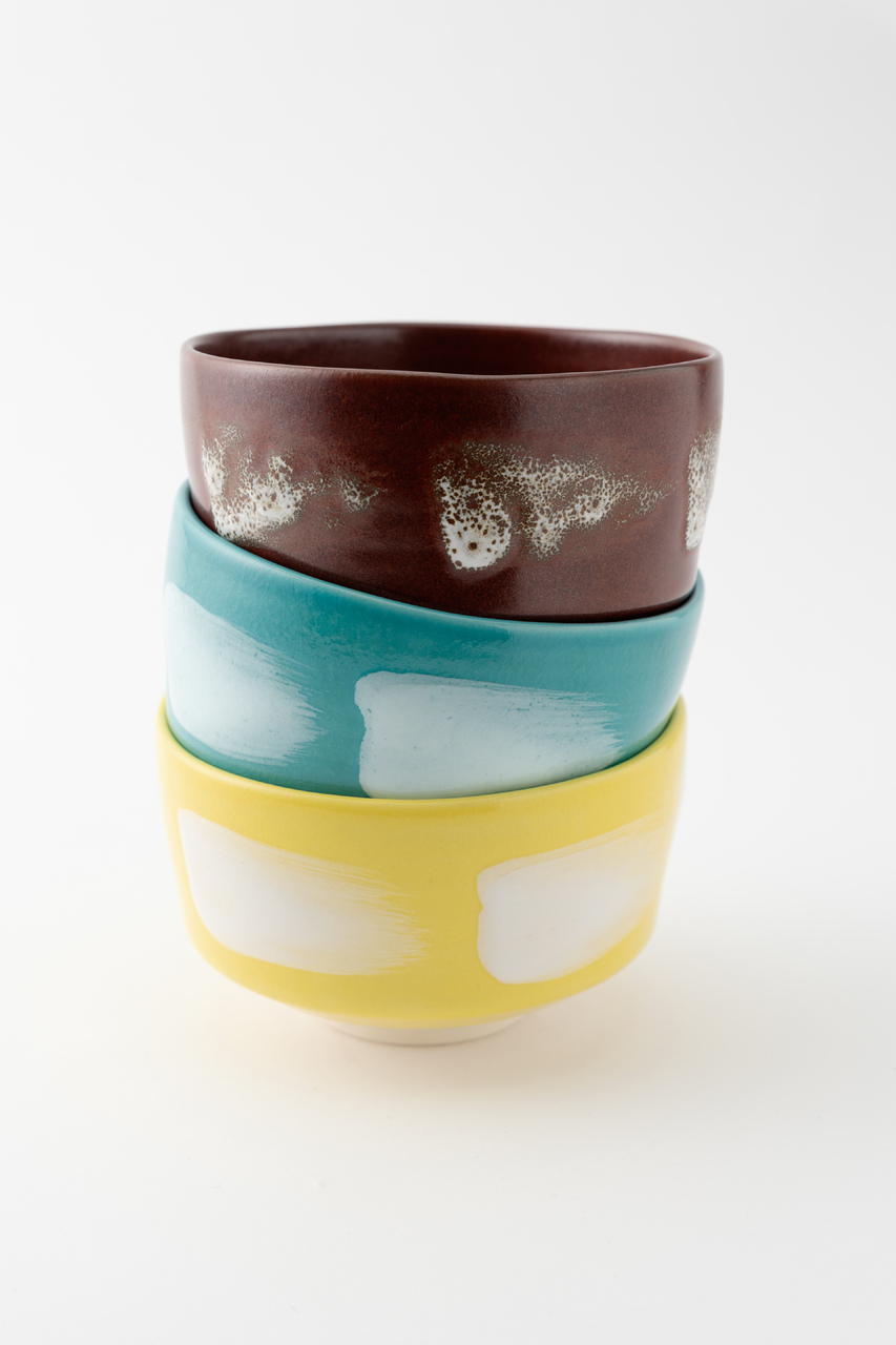 抹茶碗　見立て　蒼釉白刷毛目 イメージ