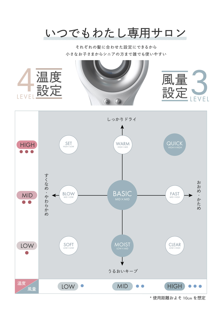 [ベーシック]低温速乾ドライヤーBeau'n(ビューン)海外対応AG-011BW イメージ