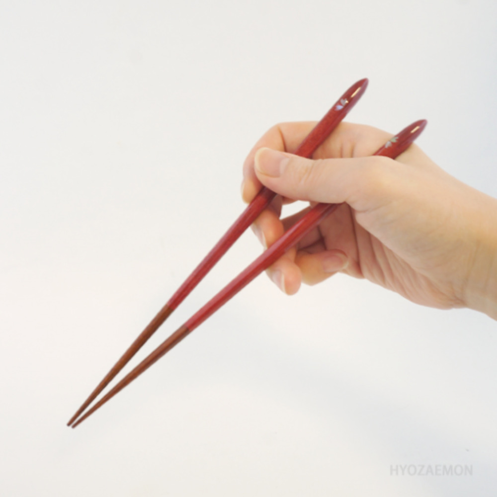 Hyozaemon Dishwasher-Safe Chopsticks “Tsuki no Shizuku Sakura”  Large (L): Black, Green, Light Aqua, Aqua, Blue  Medium (M): Light Pink, Magenta, Yellow, Purple, Deep Red Image