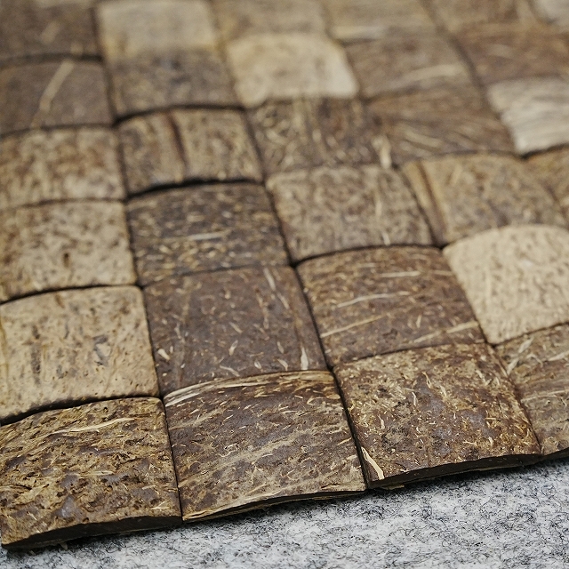 SHIKADA SHITSURAI Textures - Coco Mosaic Tiles - Woven rattan fabric - Bamboo-woven fabric Image