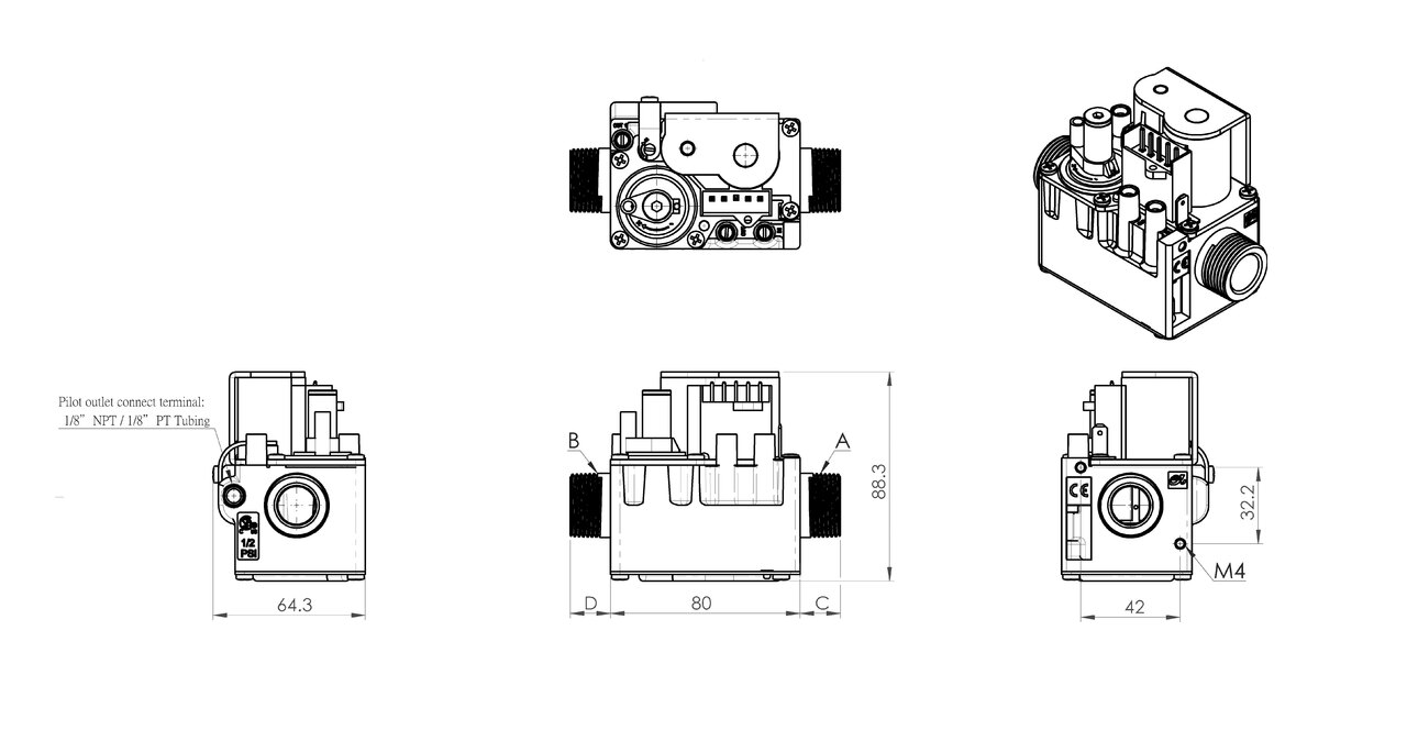 APV01 Proportional Gas Valve Image
